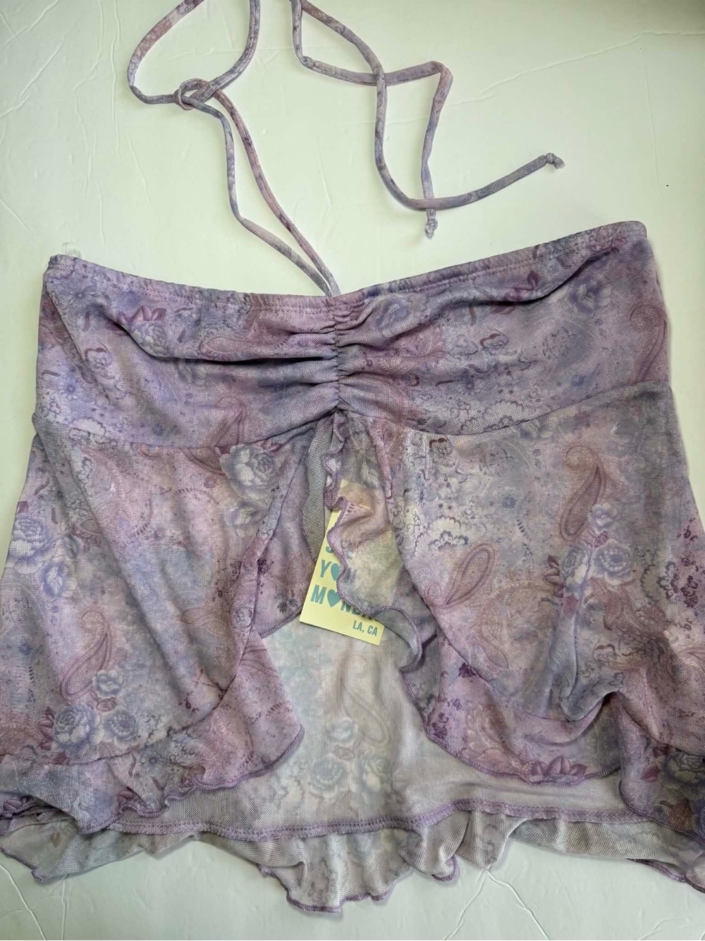 See You Monday Purple Mesh Tube Top - Size XL - Y2K Fairy Grunge - NWT